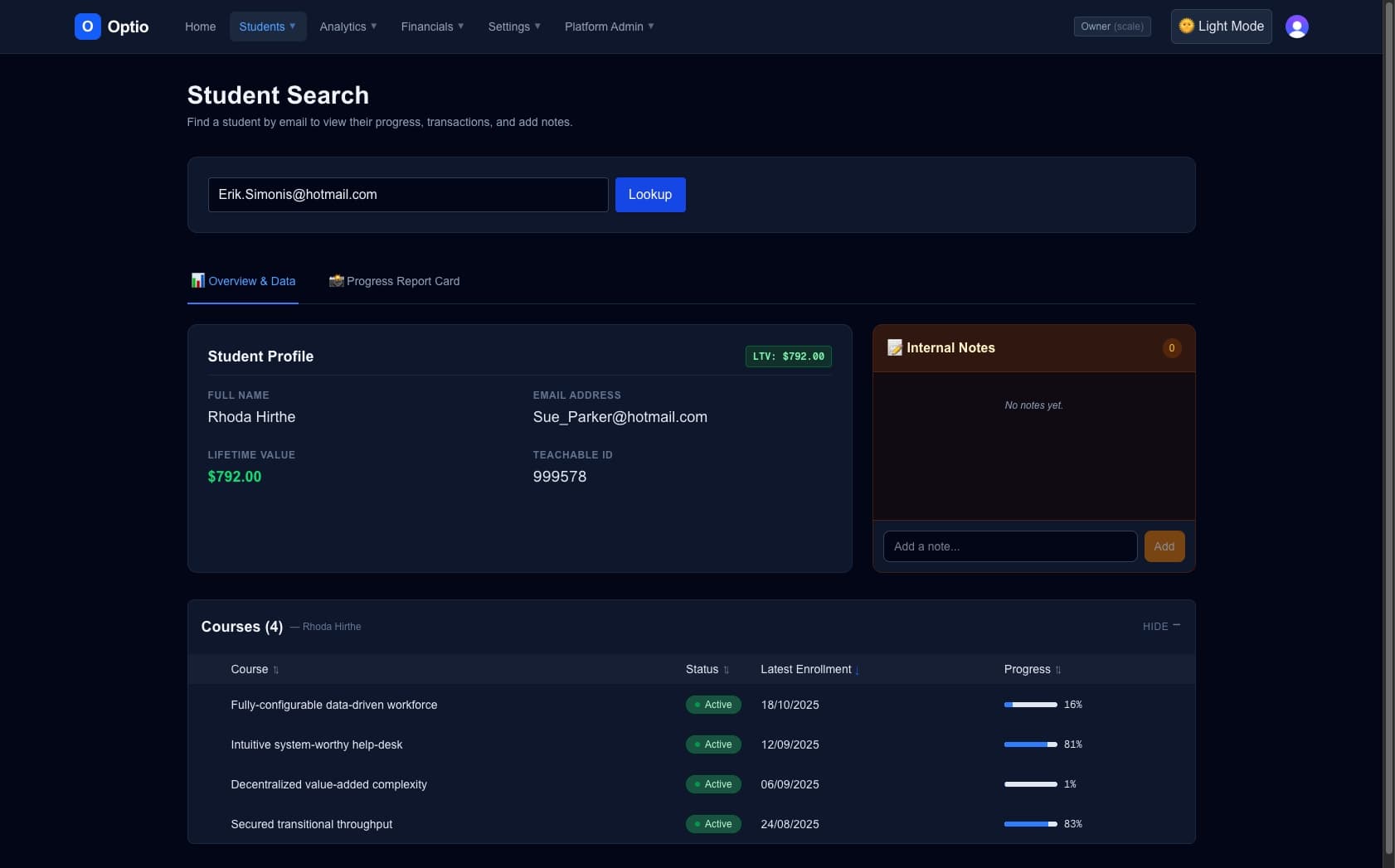 Instant Student Search
